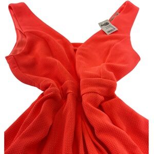 Charlotte Russe Coral Fit&Flare‎ Sleeveless Mini Dress Textured Party Sz.Medium